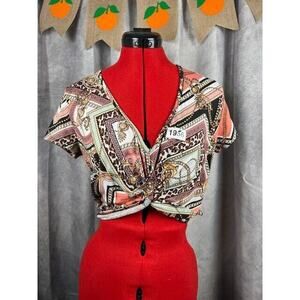 Minette Cropped Top Size M Pullover Short Sleeve Stretch